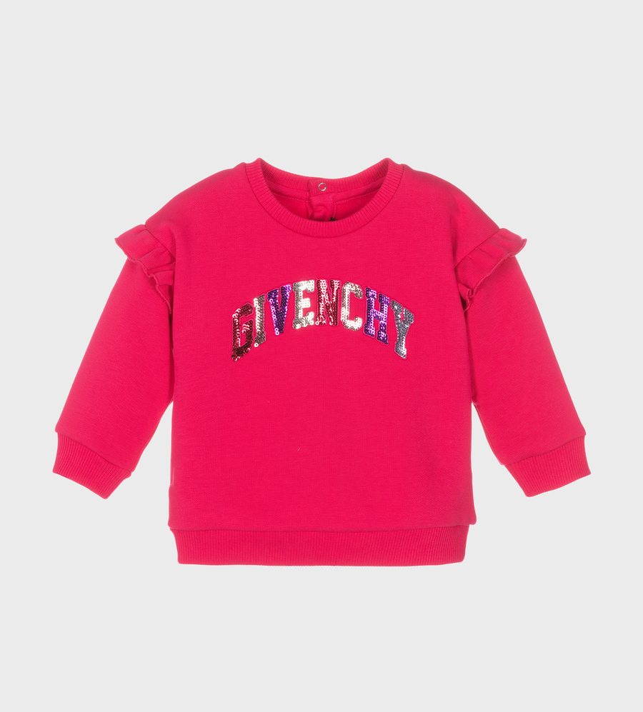 Baby Sequinned-Logo Sweatshirt Pink