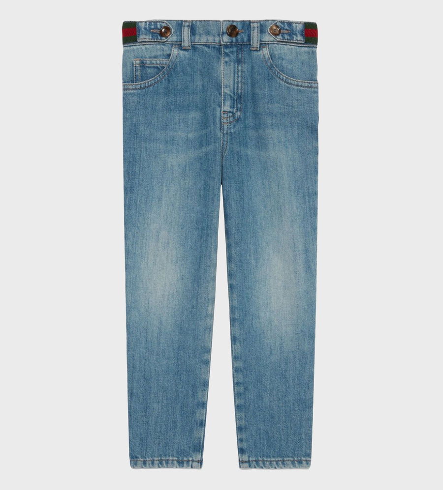 Denim Trousers Washed Blue