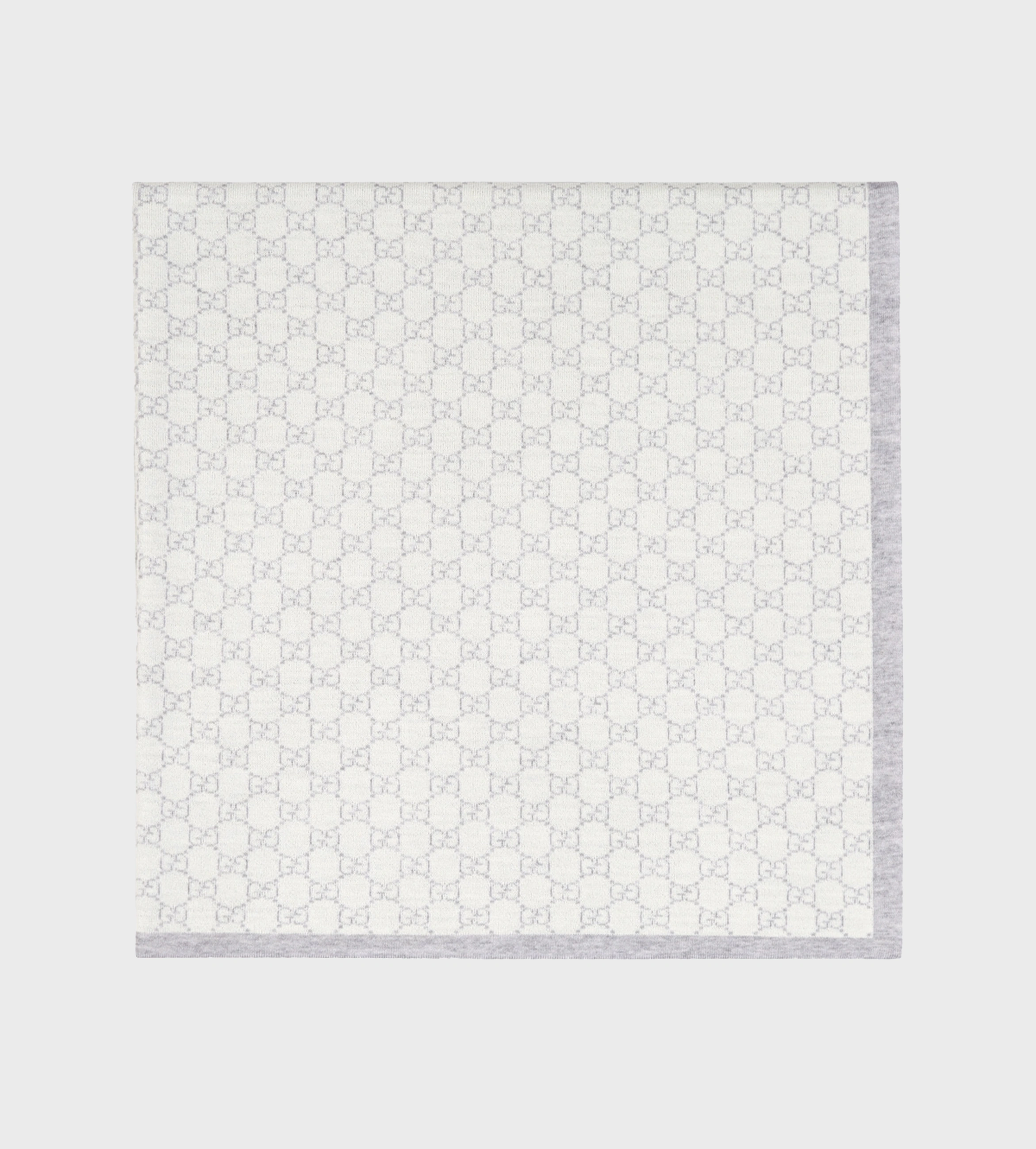 GG Pattern Wool Blanket Grey