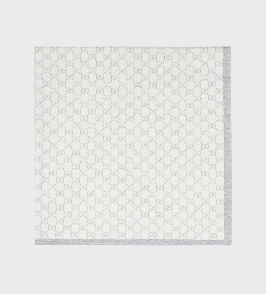 Gucci GG Jacquard Wool Blanket Ivory/Light Grey (Baby)