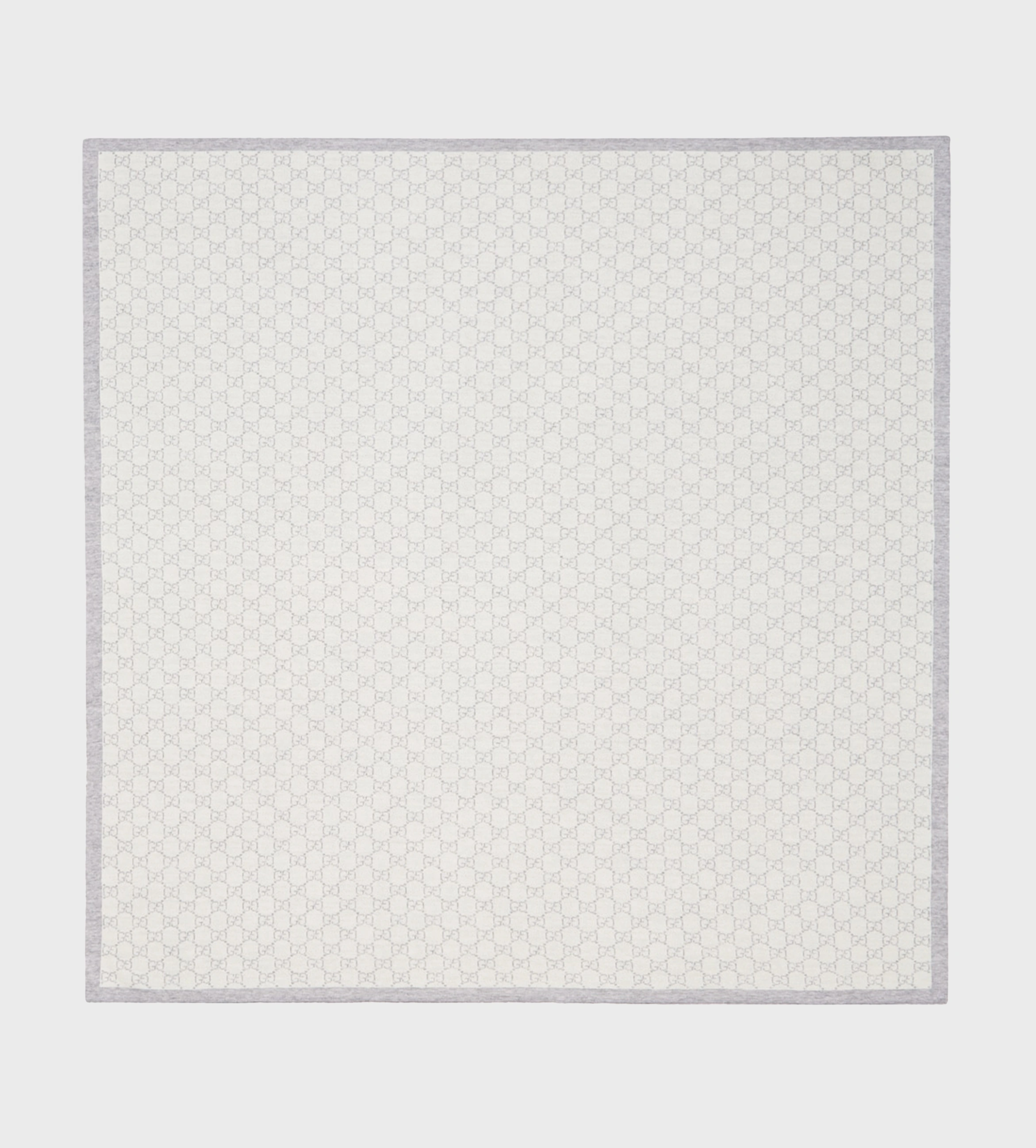 GG Pattern Wool Blanket Grey