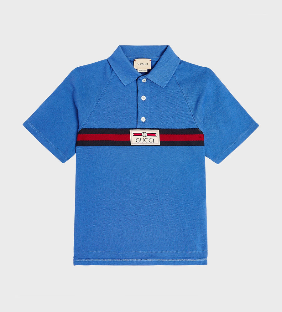 Web Stripe Polo Blue