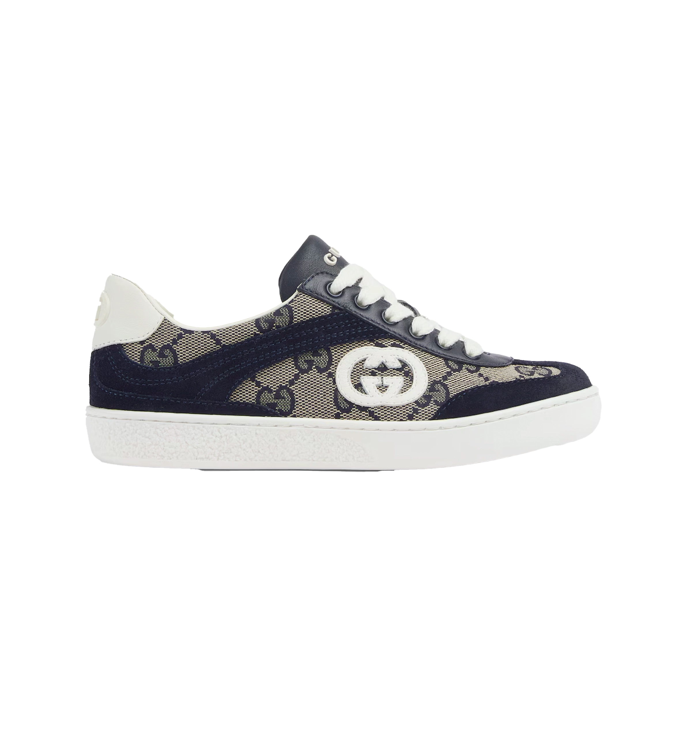 Gucci G74 Leather Suede Sneaker in Blue & Beige (GS)