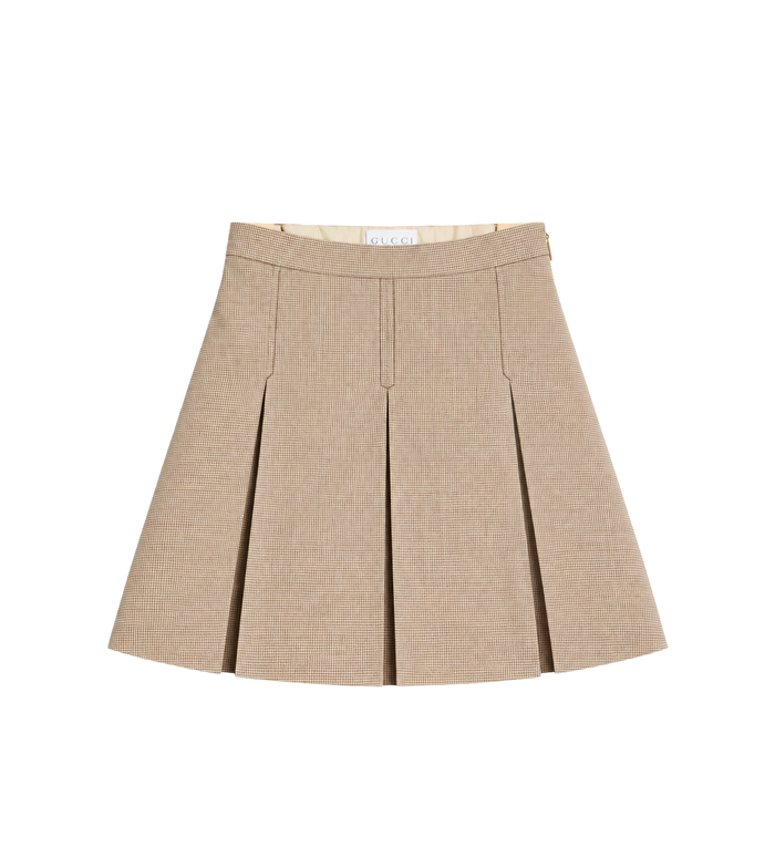 Kids Chevron Wool Skirt Brown/Cream