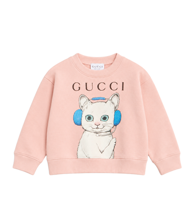 Kids Katoenen Sweatshirt Met Print Lichtroze