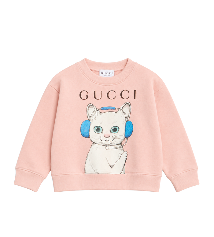 Kids Katoenen Sweatshirt Met Print Lichtroze