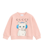 Kids Katoenen Sweatshirt Met Print Lichtroze