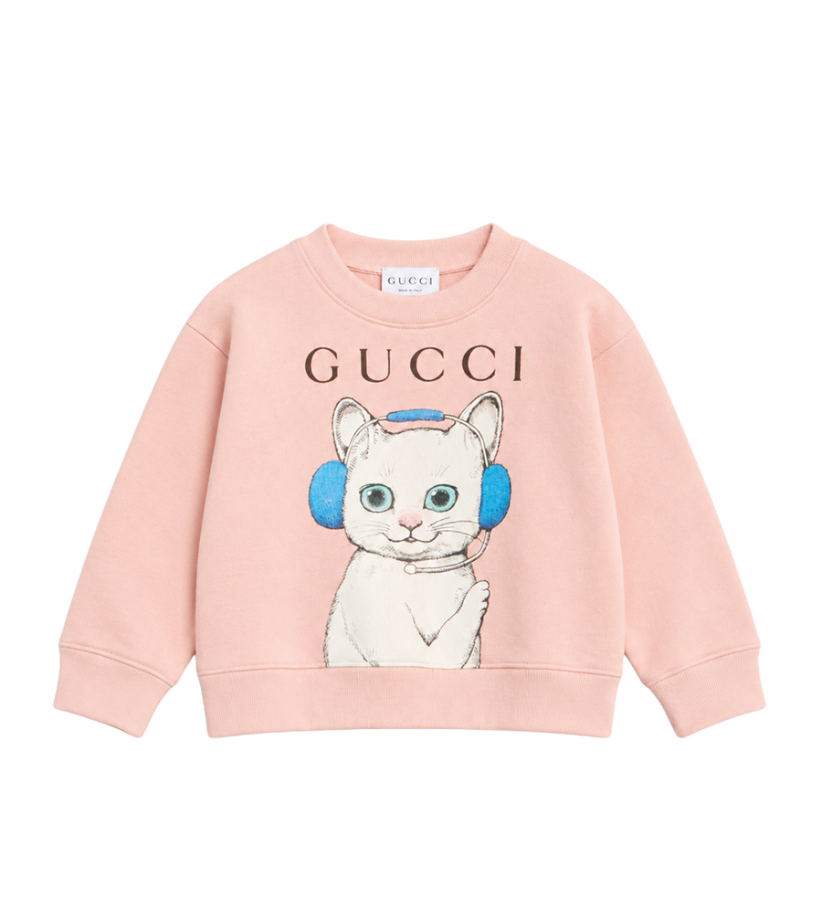 Kids Katoenen Sweatshirt Met Print Lichtroze