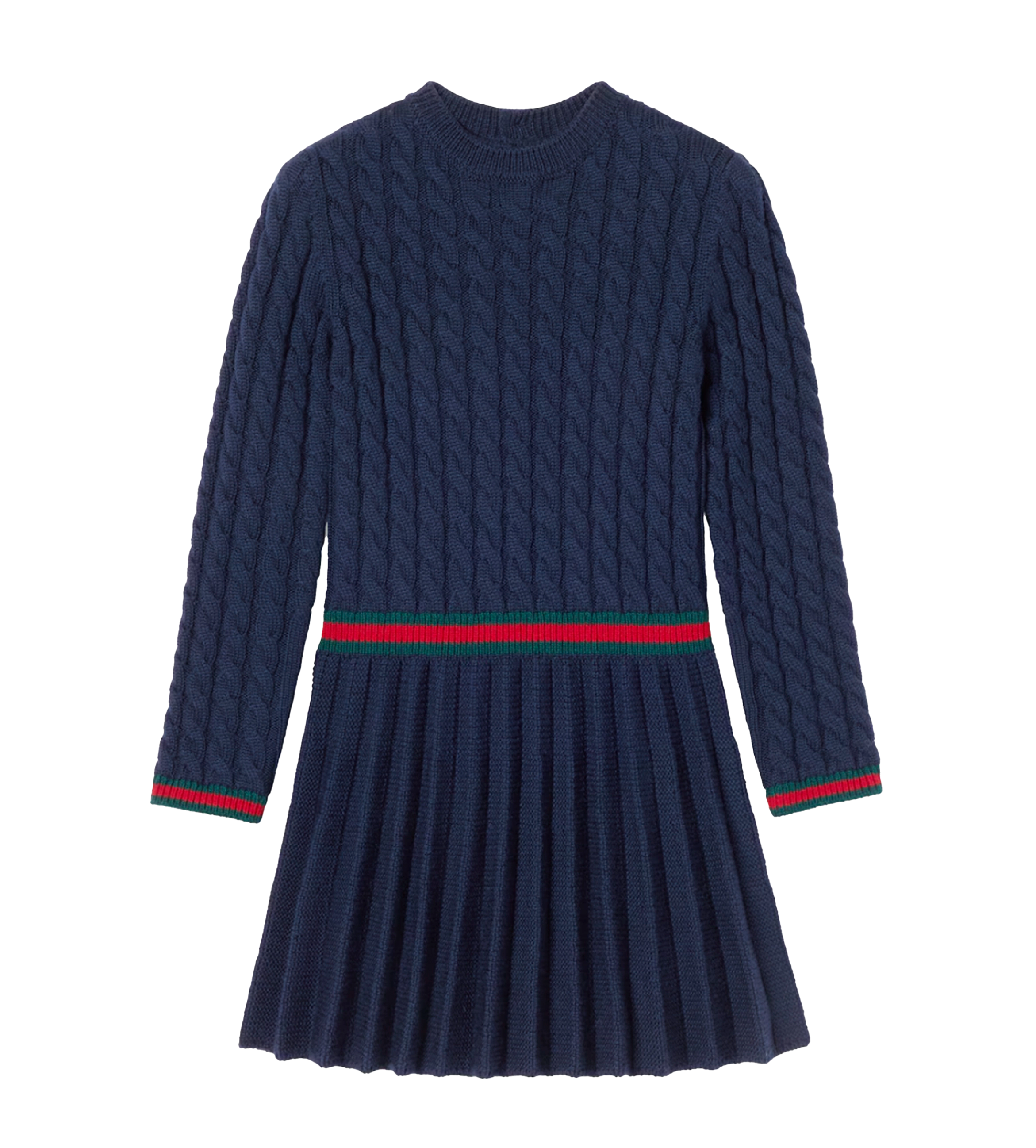 Gucci Wool Dress With Web in Navy (Kids)