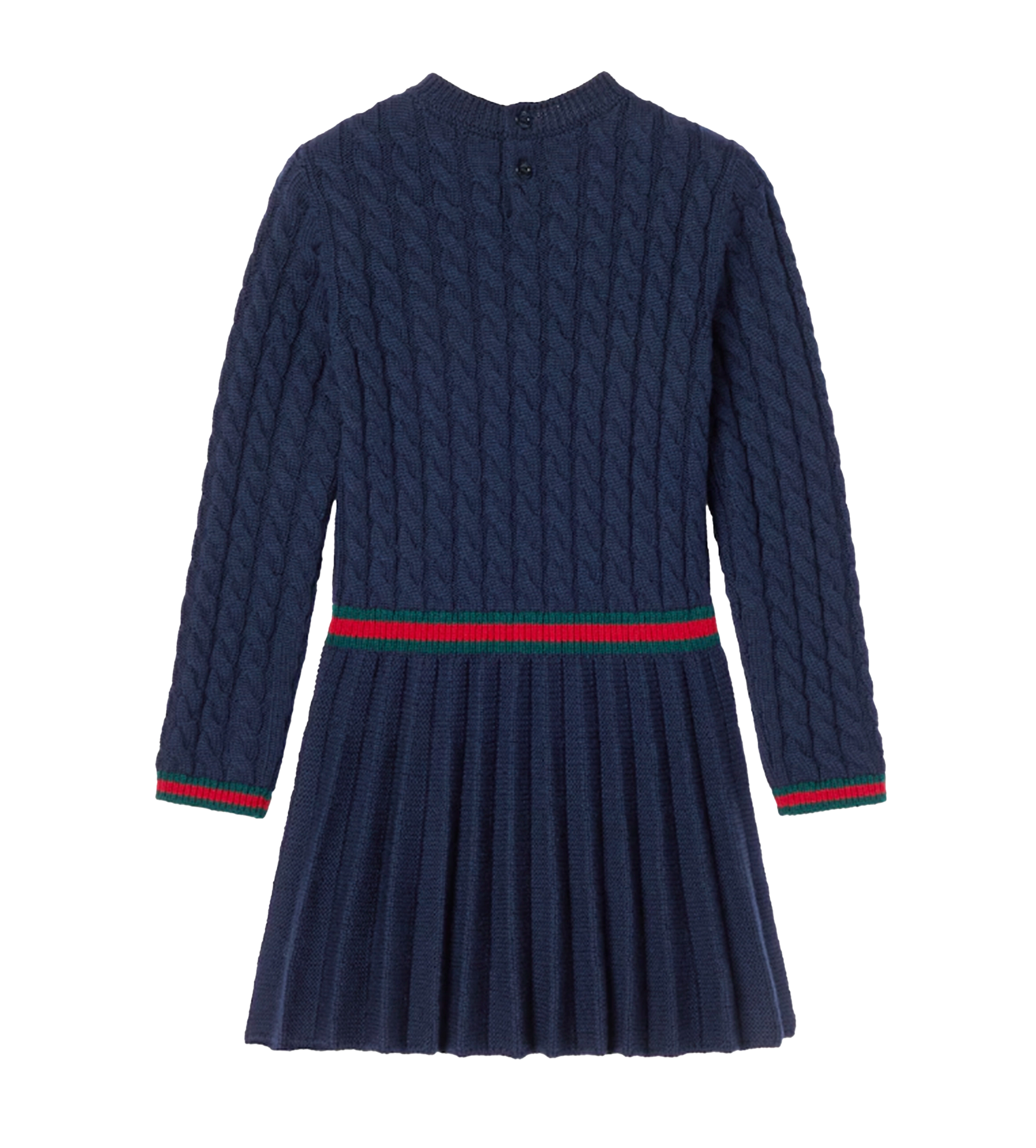 Gucci Wool Dress With Web in Navy (Kids)