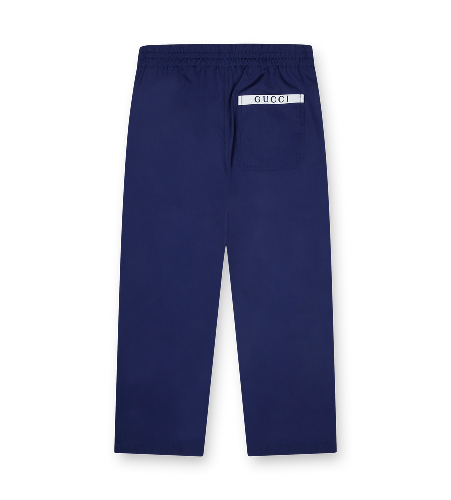 Navy blue pleated trousers by gucci