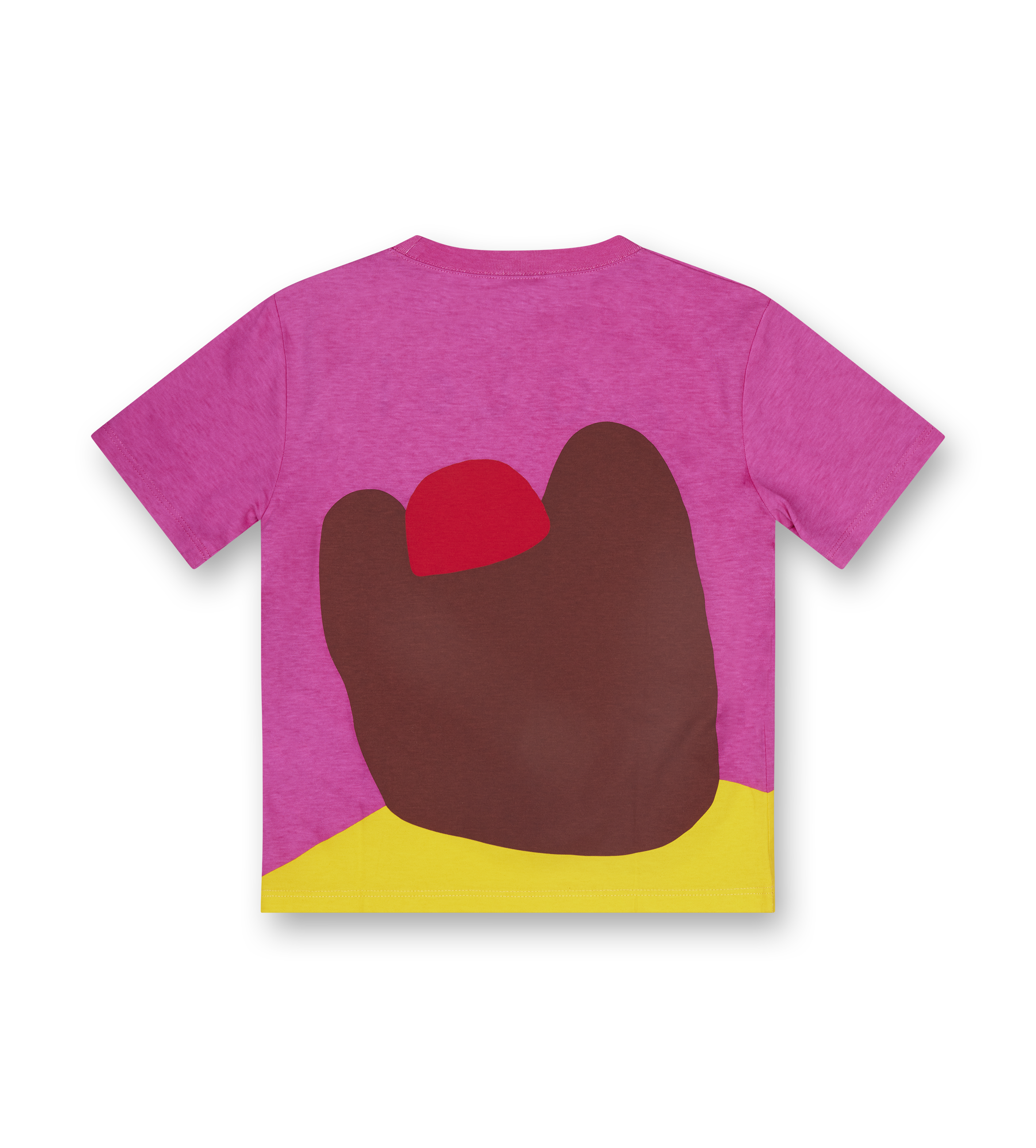 Pink Gucci t-shirt with a bear graphic on a white background