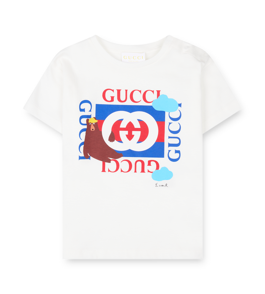 Gucci Cotton T-shirt With Bear Print White (Baby)