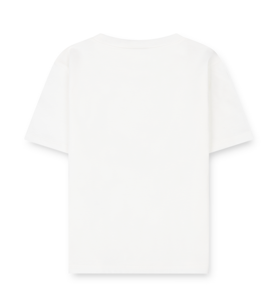 White t-shirt with Gucci logo and graphics on a white background

Details