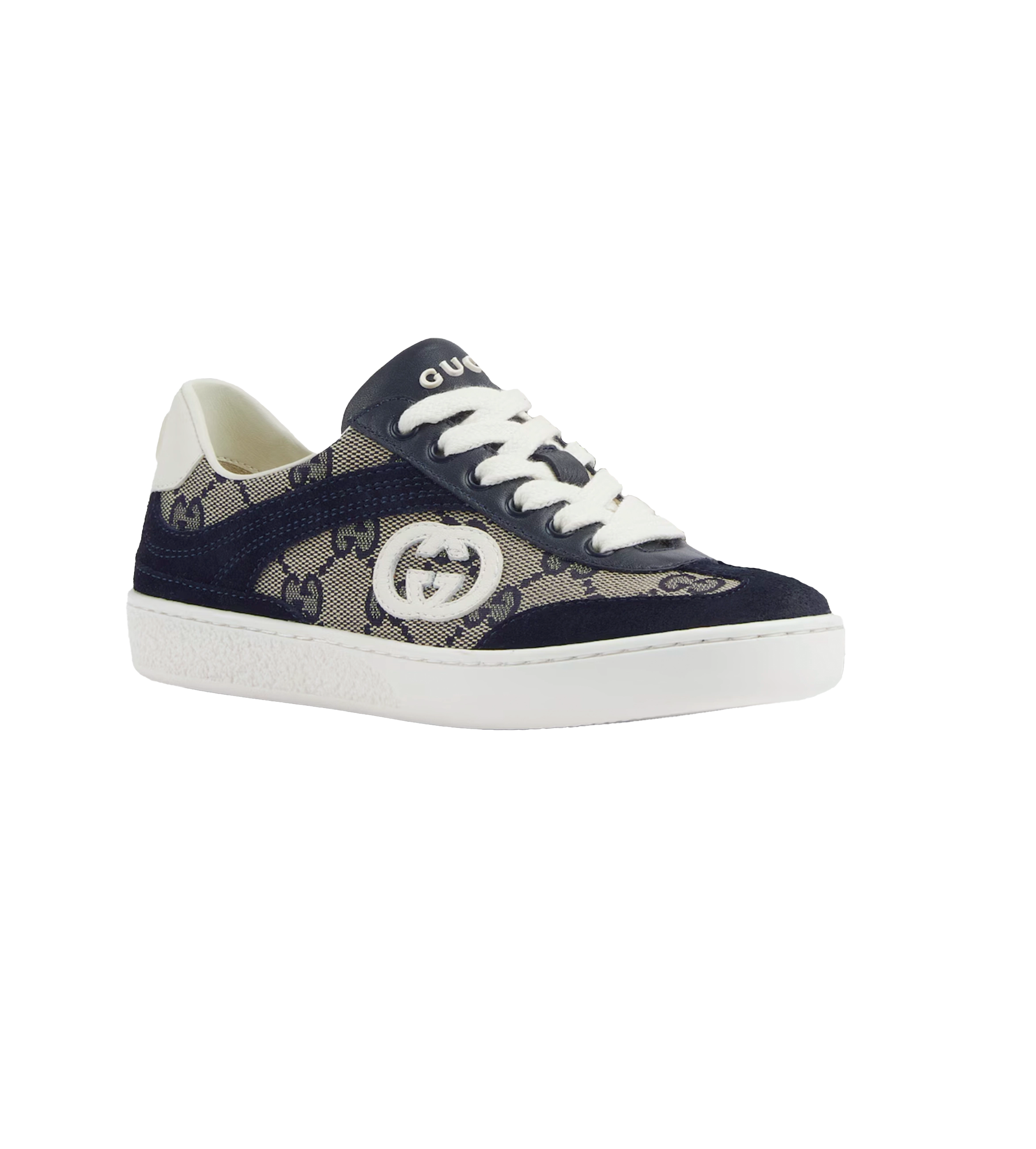 Gucci G74 Leather Suede Sneaker in Blue & Beige (GS)