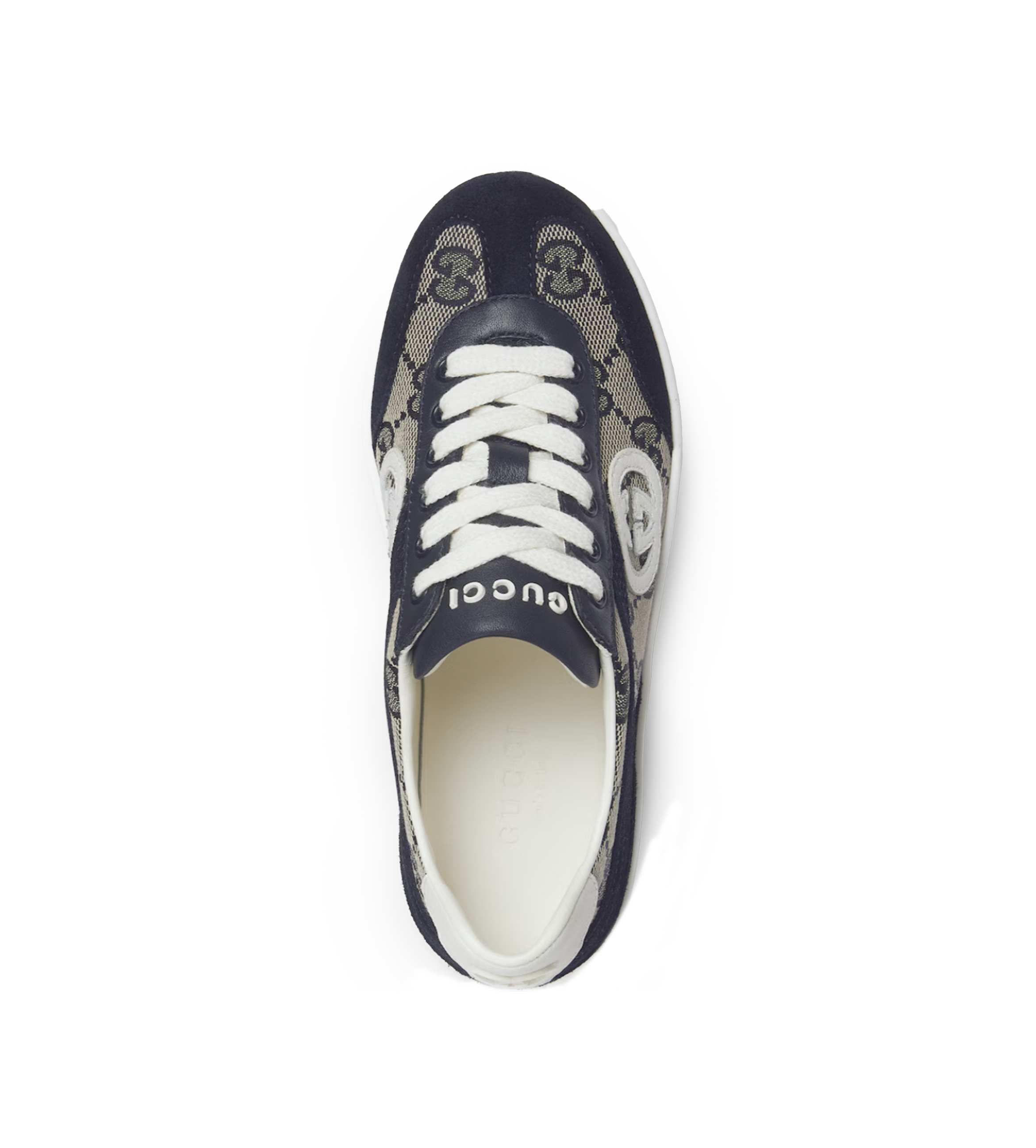 Gucci G74 Leather Suede Sneaker in Blue & Beige (GS)