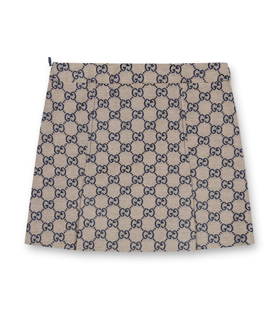 Gucci GG Canvas Belted Skirt Oatmilk (Kids)