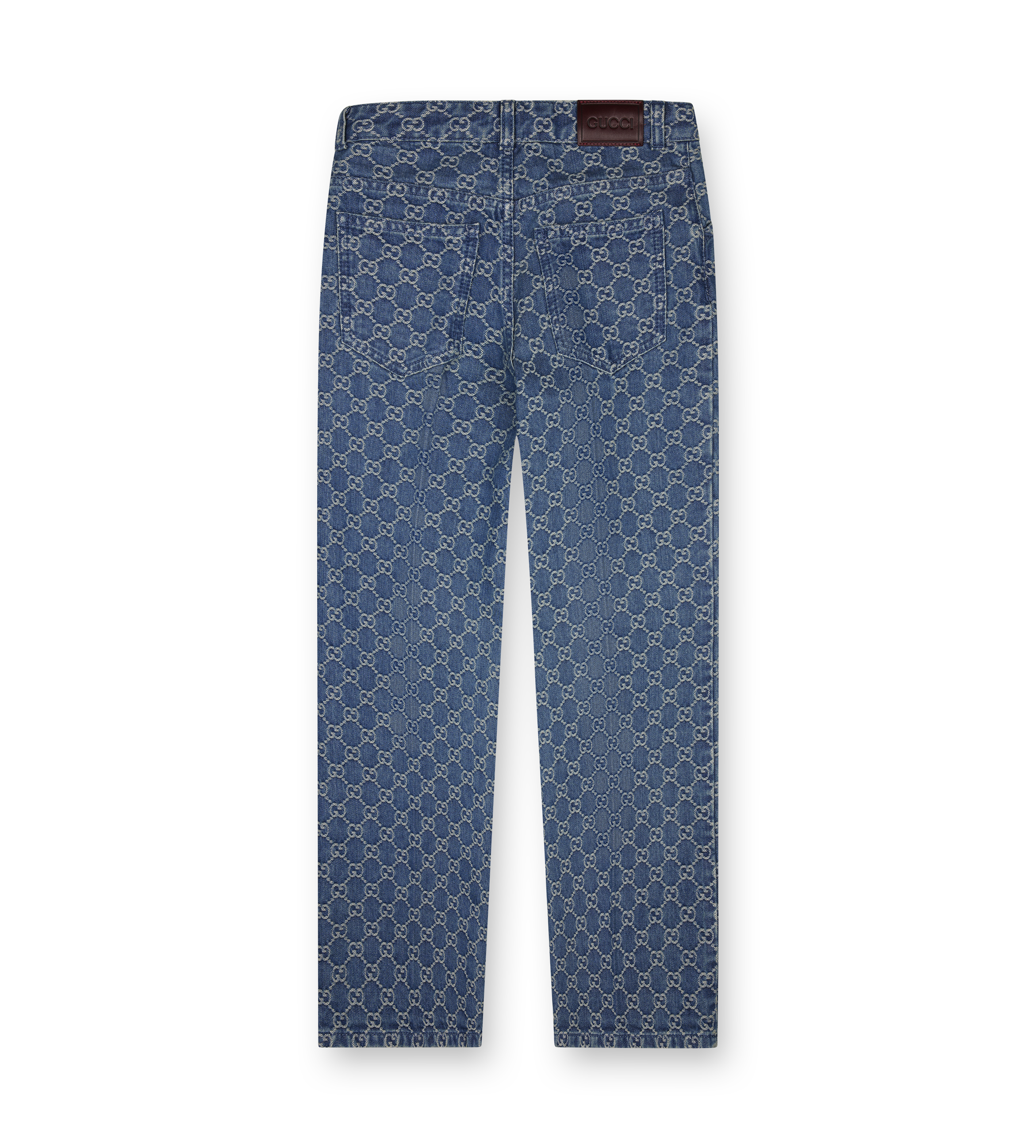 Blue Gucci GG Print Patterned Jeans Kids