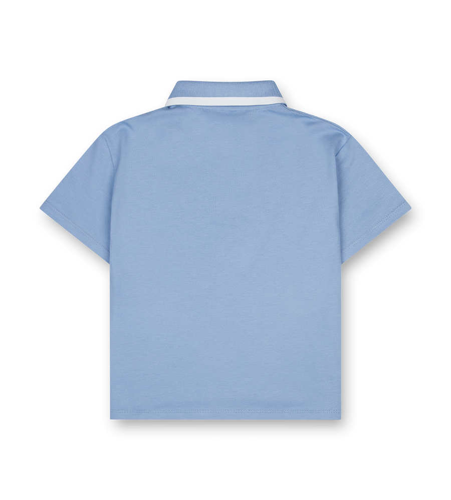 Gucci Printed Collar Cotton Polo Shirt Light Blue (Baby)