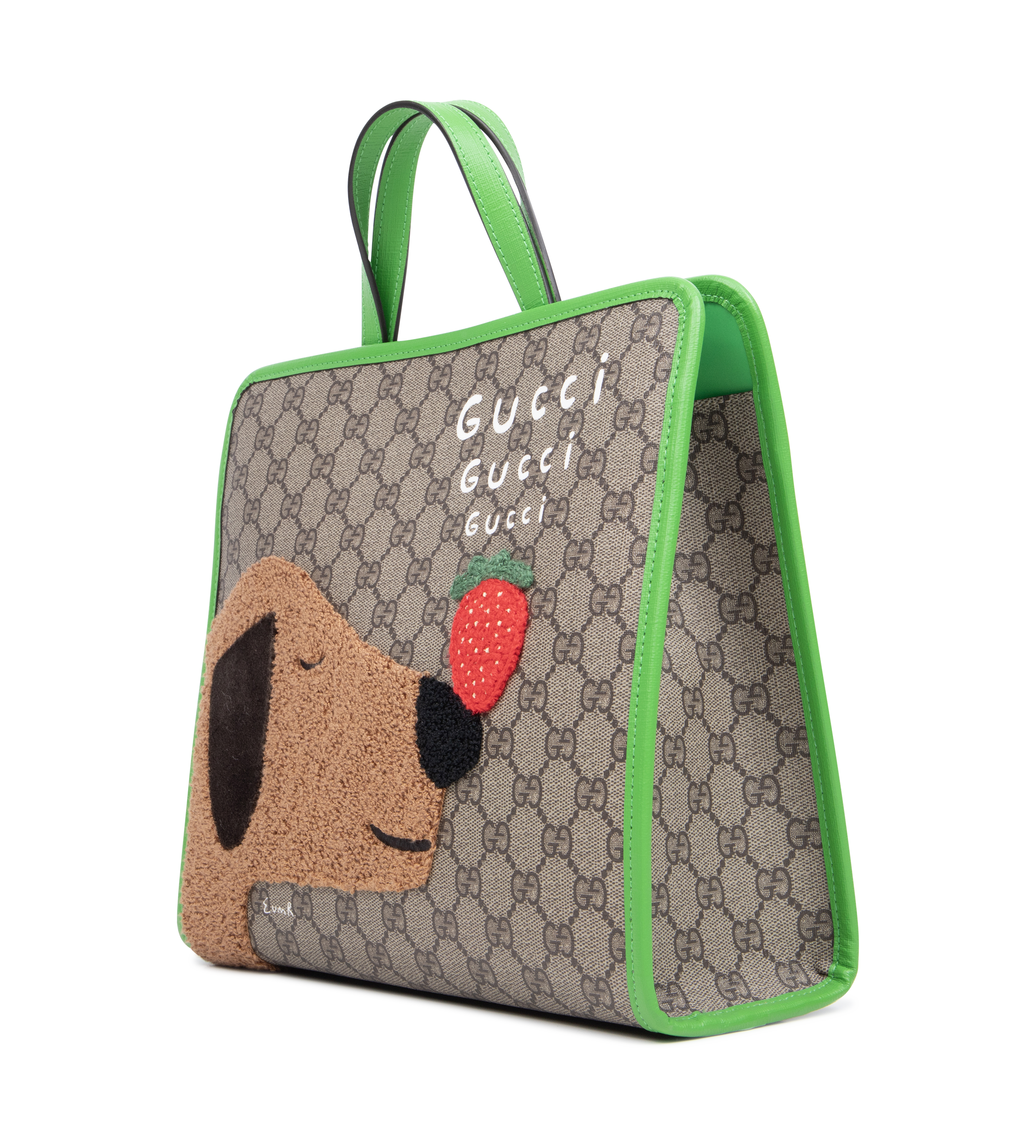 Gucci Printed GG Supreme Tote Bag in Beige/ Brown/ Green (Kids)