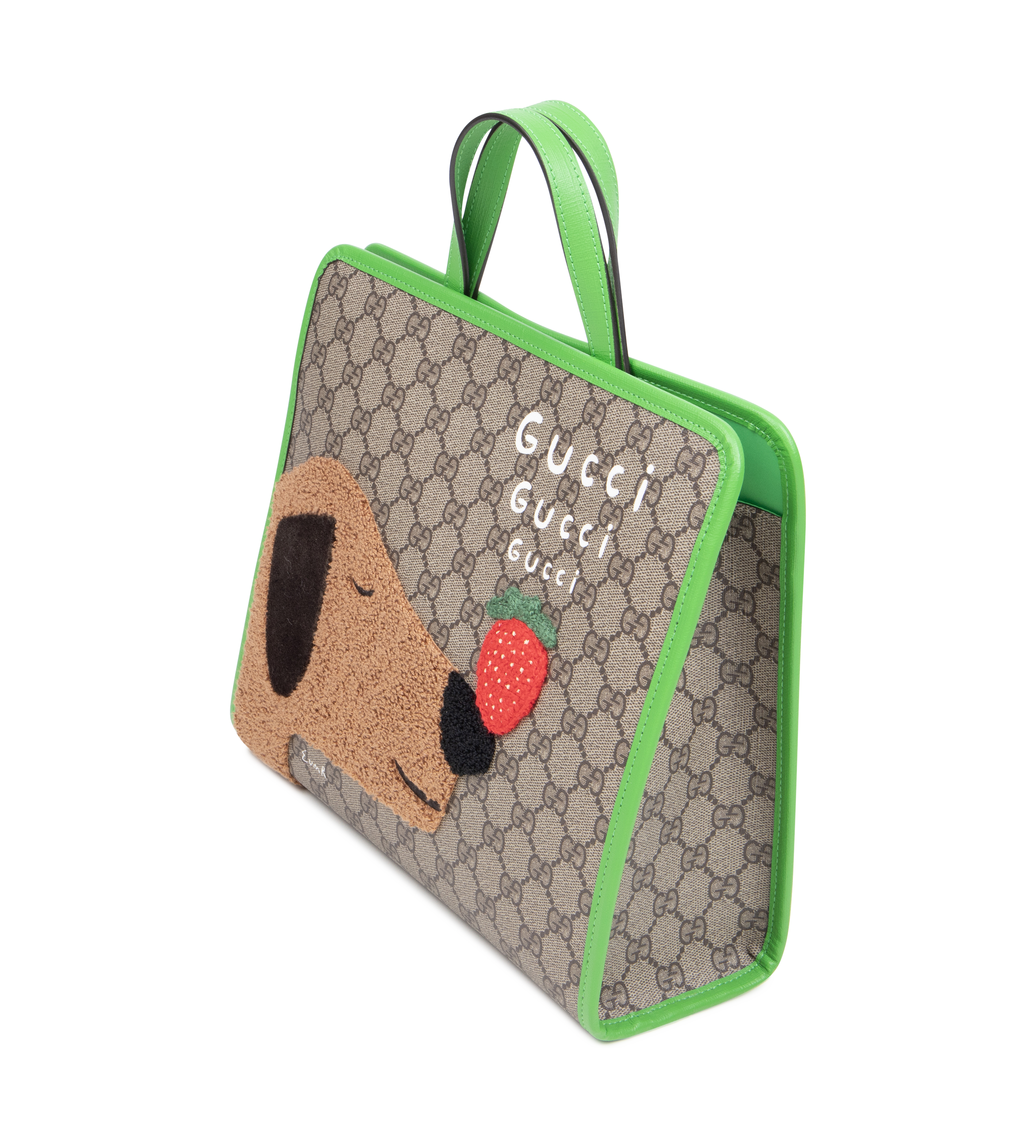 Gucci Printed GG Supreme Tote Bag in Beige/ Brown/ Green (Kids)