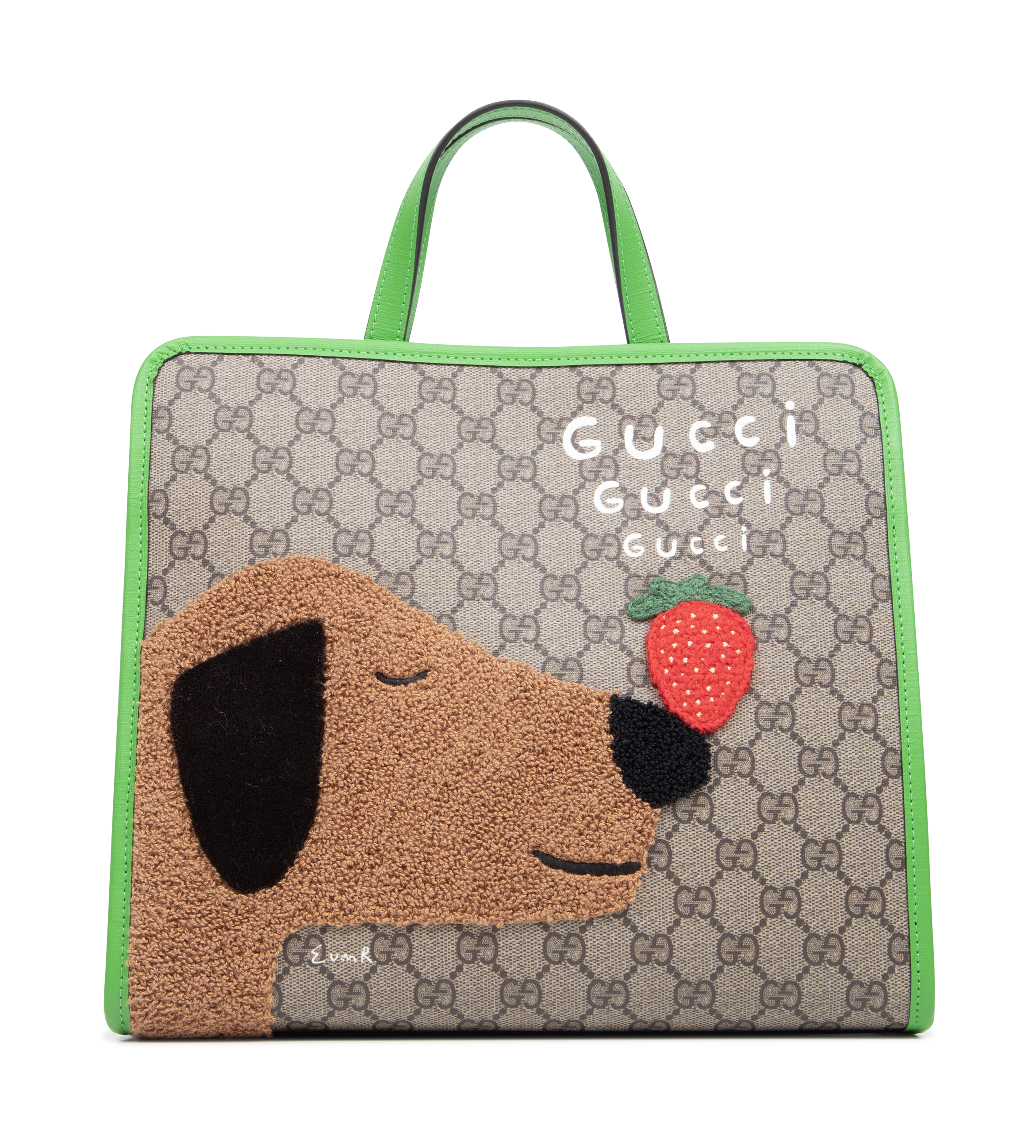 Gucci Printed GG Supreme Tote Bag in Beige/ Brown/ Green (Kids)