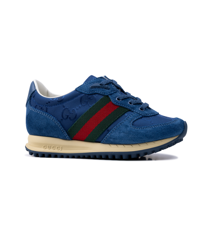 Gucci ReMotion Leather Suede Sneakers in Blue (Kids)
