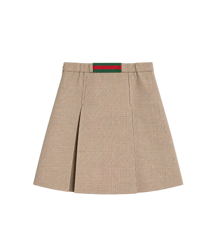 Kids Chevron Wool Skirt Brown/Cream