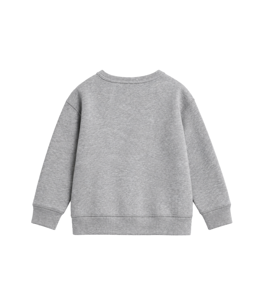 Kids Sweatshirt With Cat Print Melange Grey