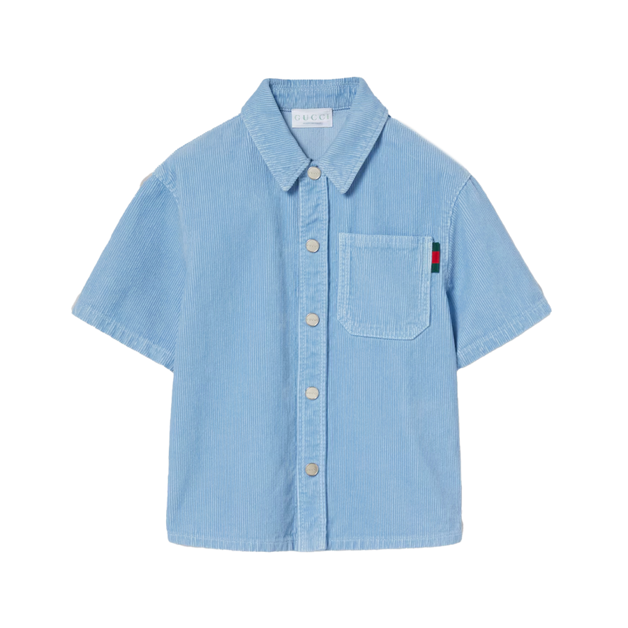 Gucci Velvet Corduroy Shirt in Light Blue (Kids)
