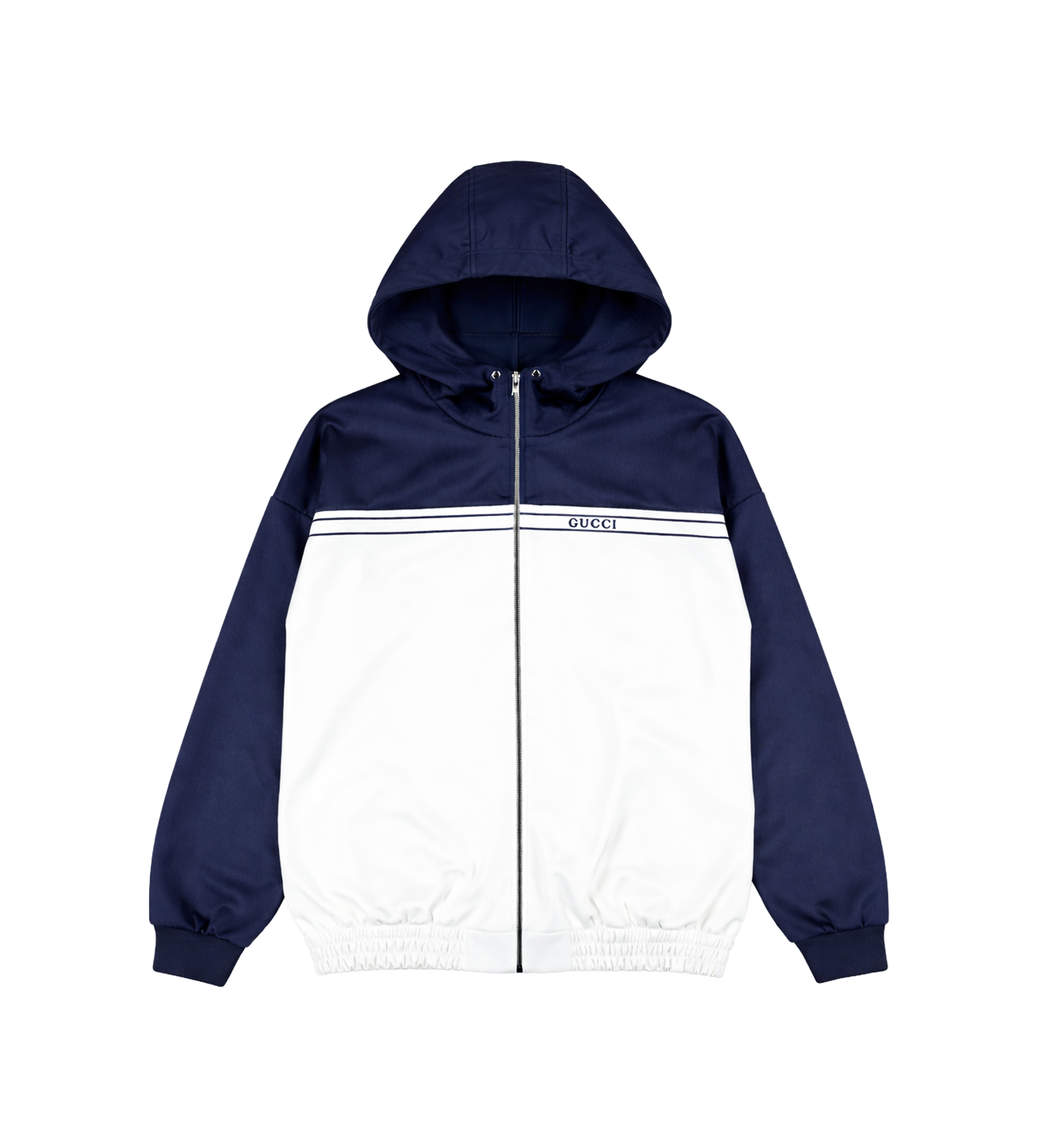 Gucci Kids Hooded Jacket in Prussian Blue/White