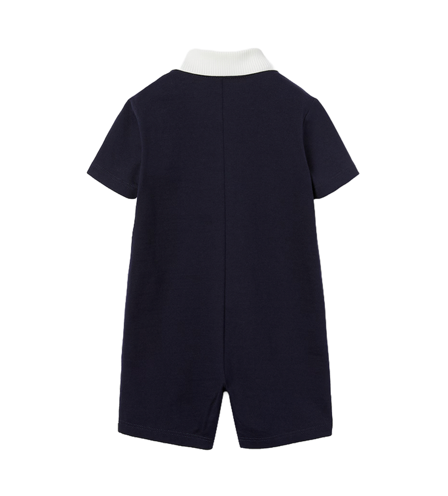 Gucci Baby-katoenen rompertje met web - Marineblauw
