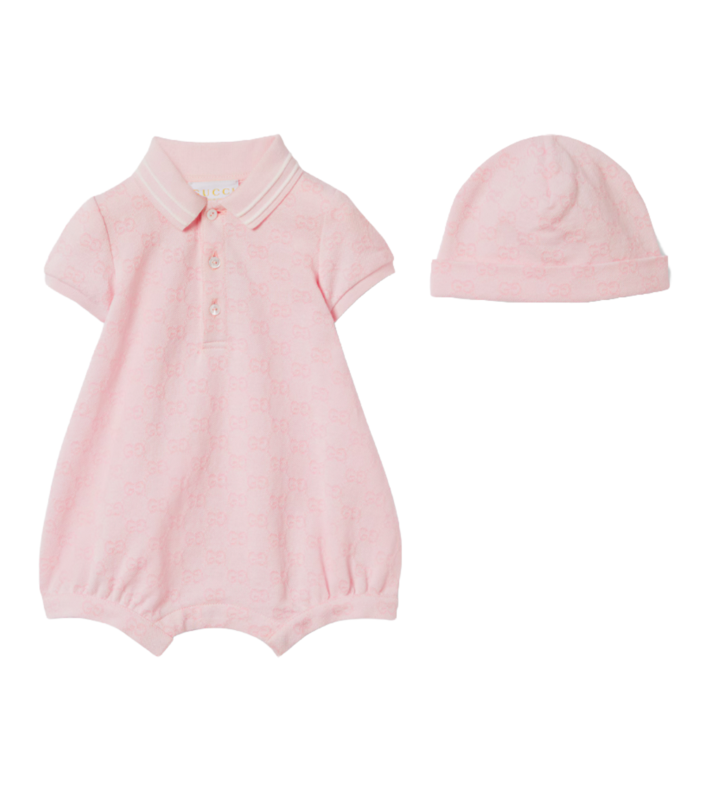 Gucci Baby GG katoenen tweedelige cadeauset in roze
