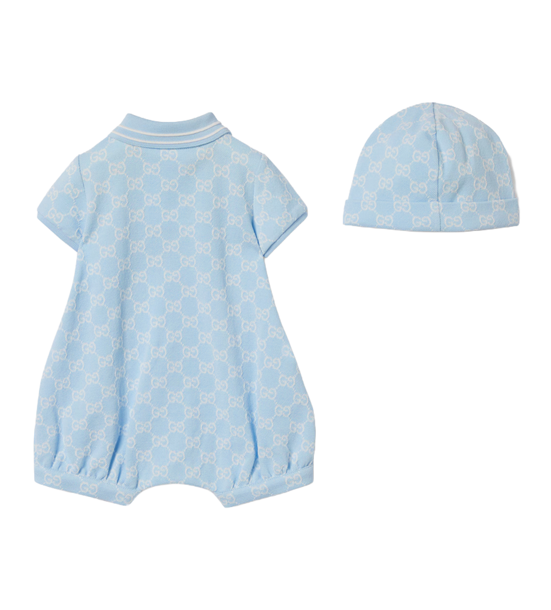 Gucci Tweedelige babycadeauset van GG-katoen in blauw