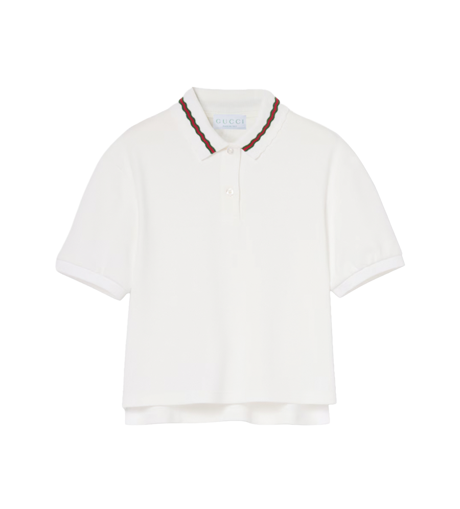 Gucci Children’s Cotton Polo Shirt in New White