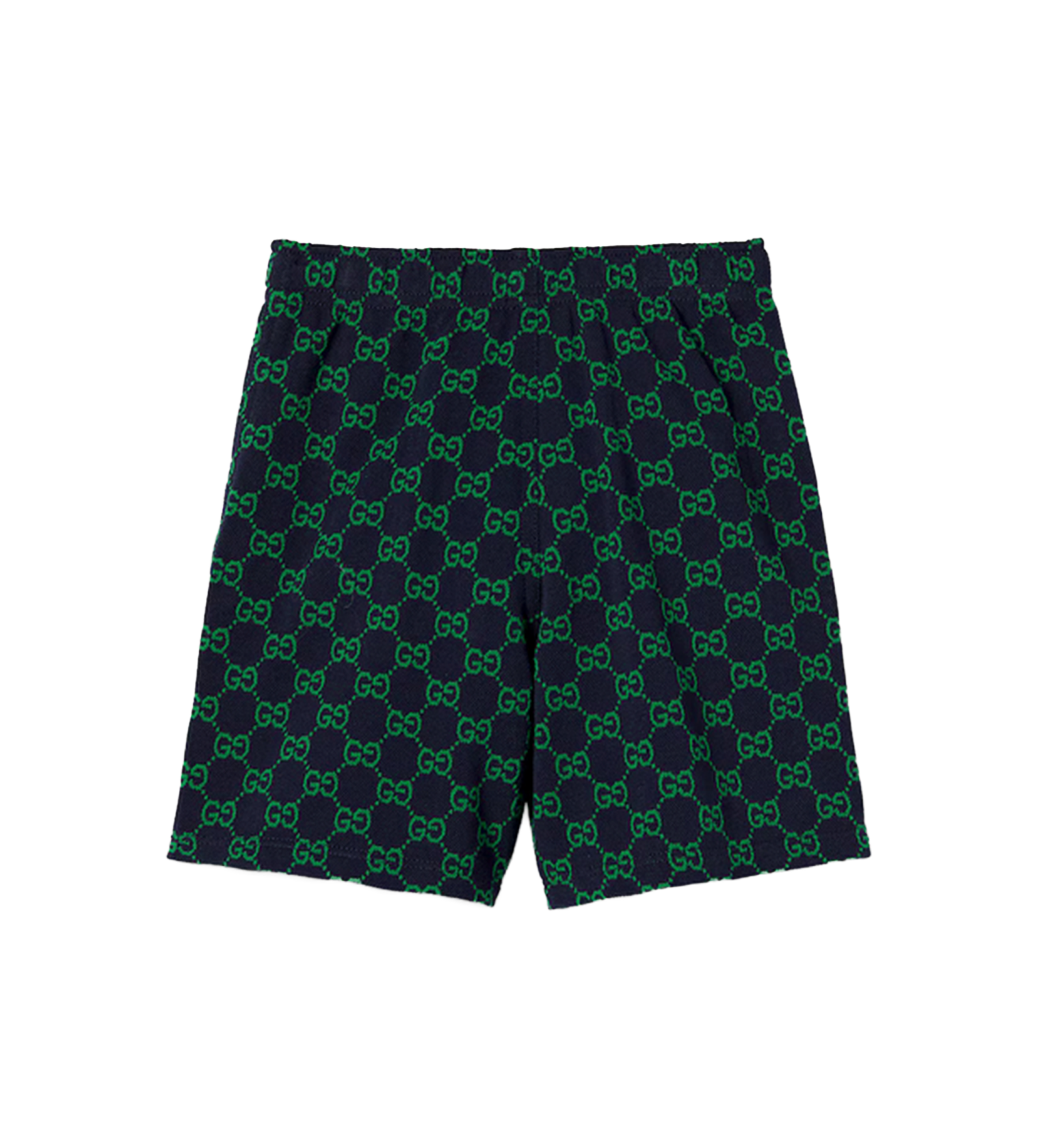 Gucci Children’s GG Cotton Shorts in Navy/Green