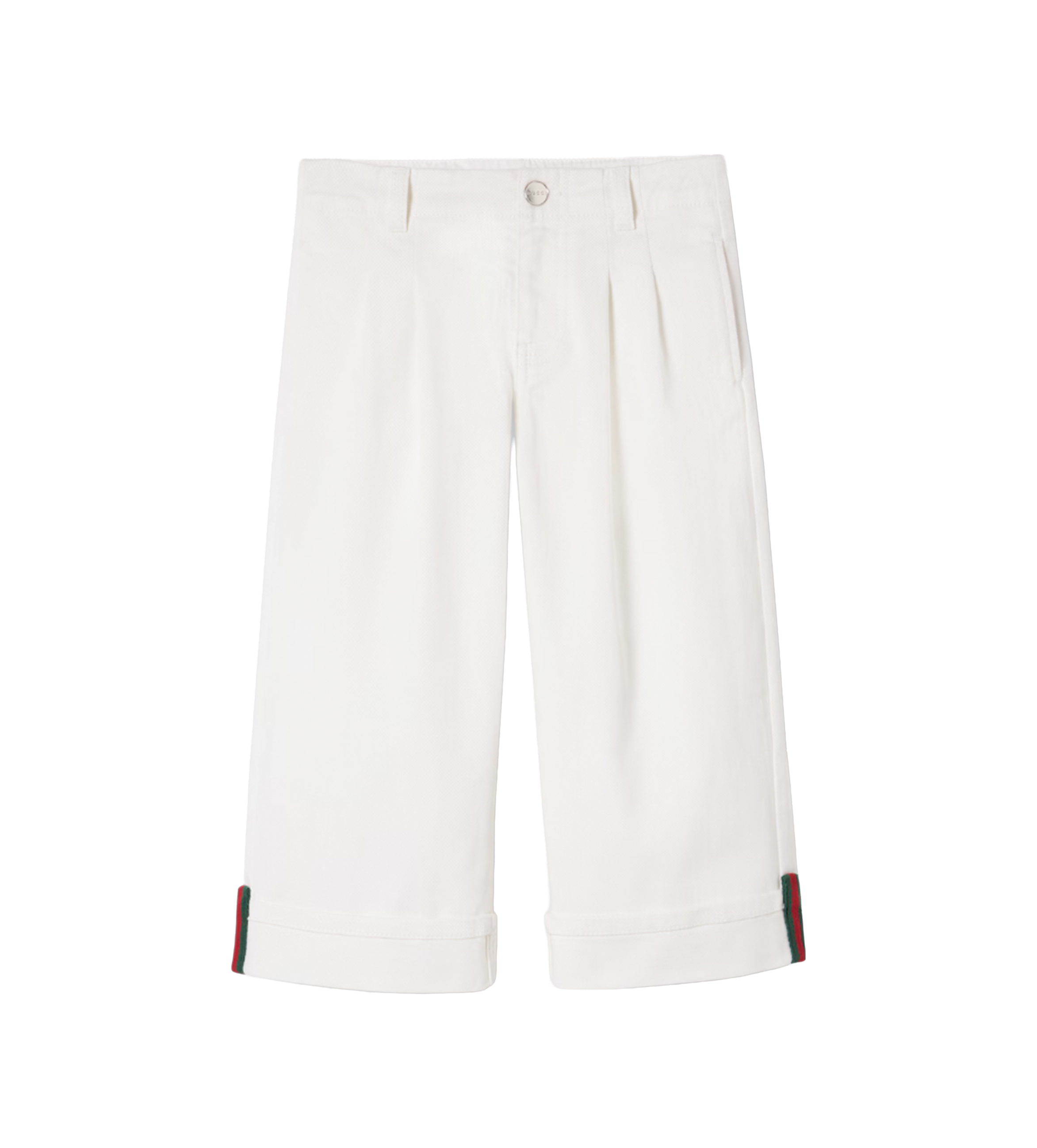 Gucci Children’s Denim Pants With Web in White