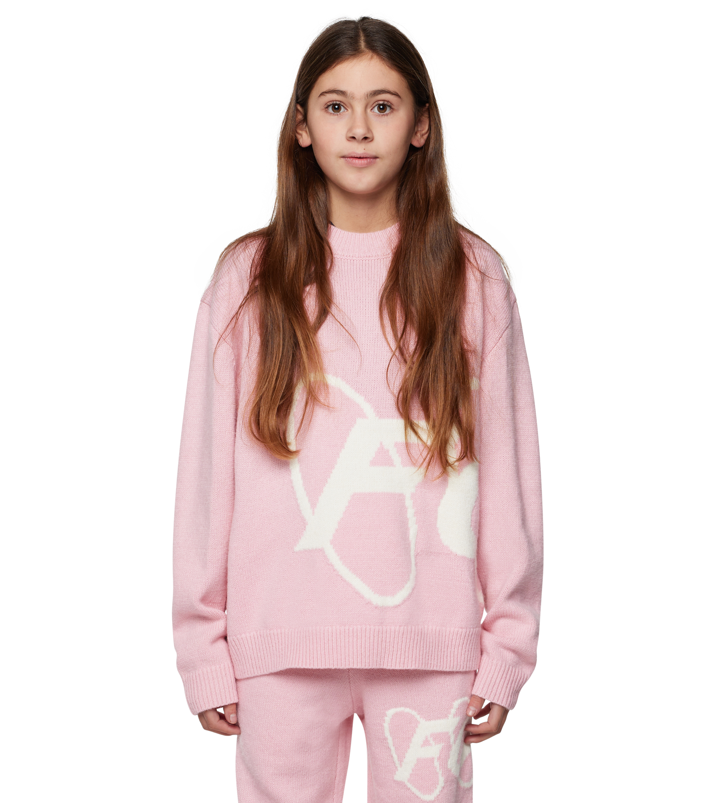 Big Circles Knitted Crewneck Soft Pink