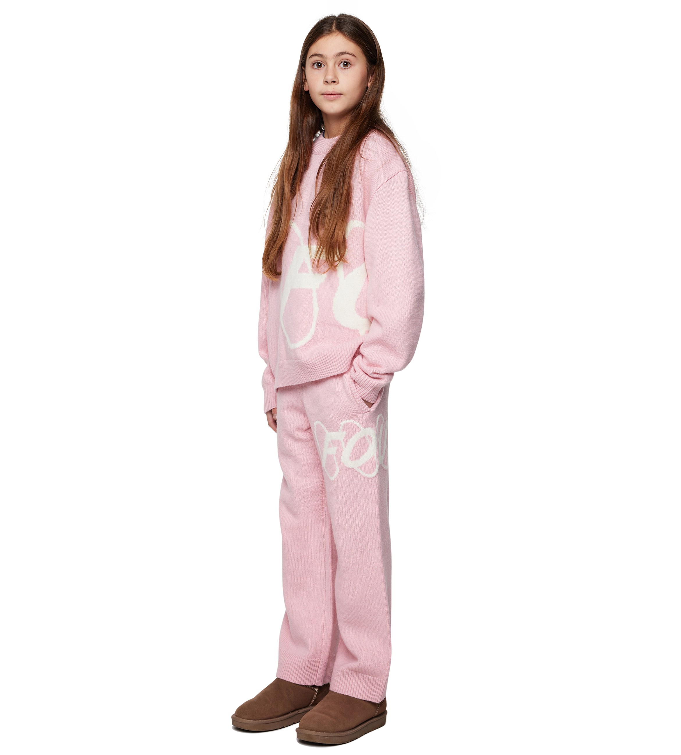 Big Circles Knitted Crewneck Soft Pink