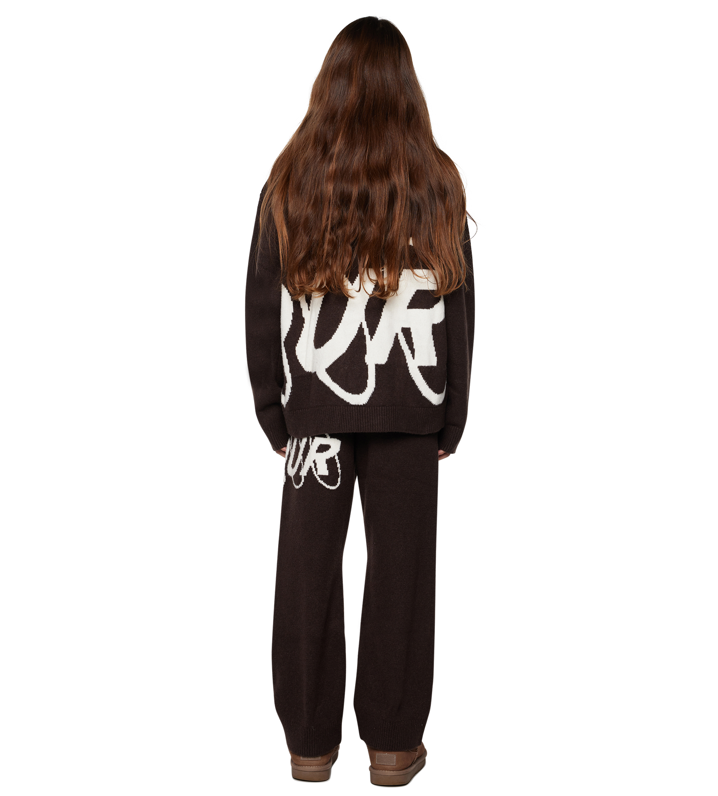 Big Circles Knitted Hoodie Brown