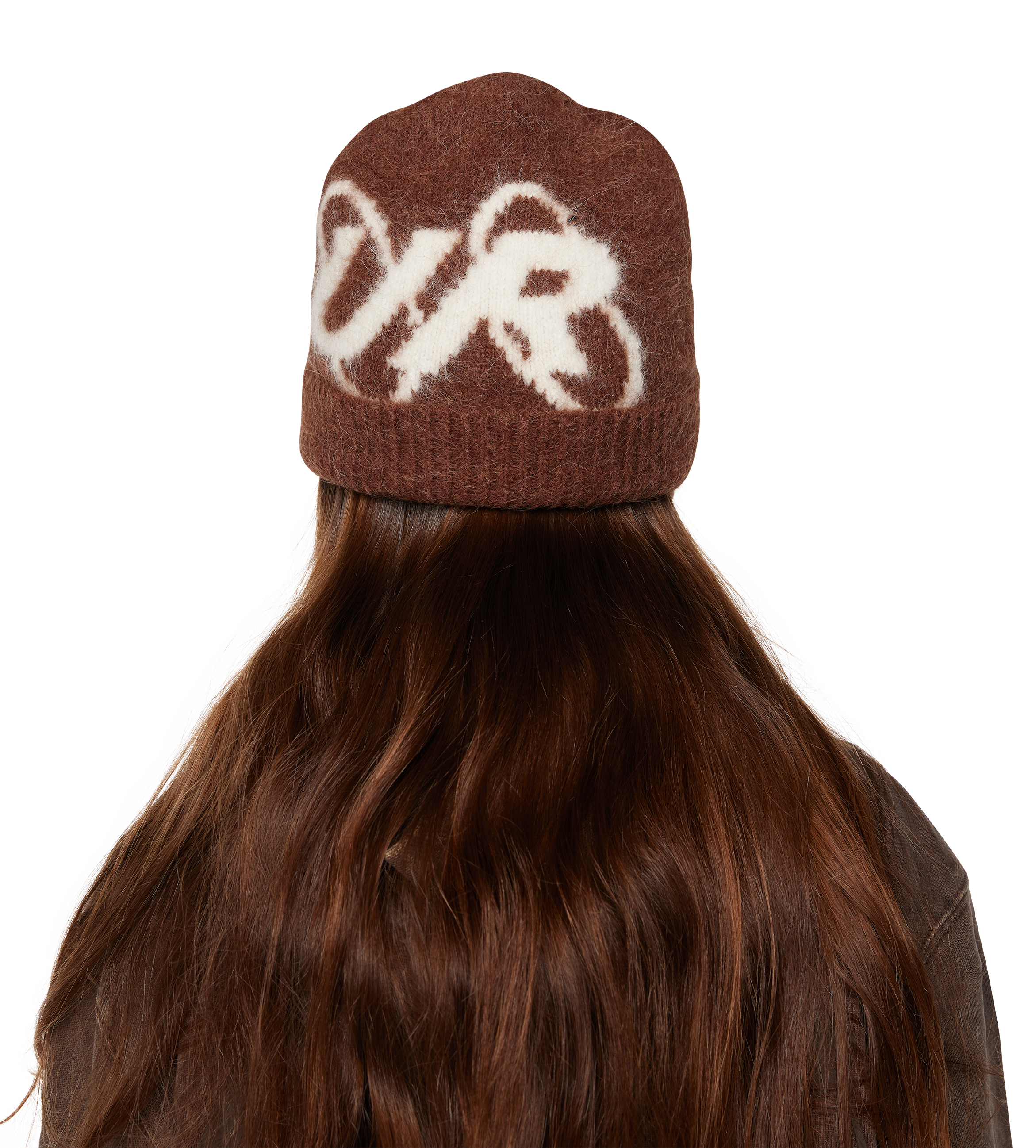 Big Circles Fluffy Beanie Brown