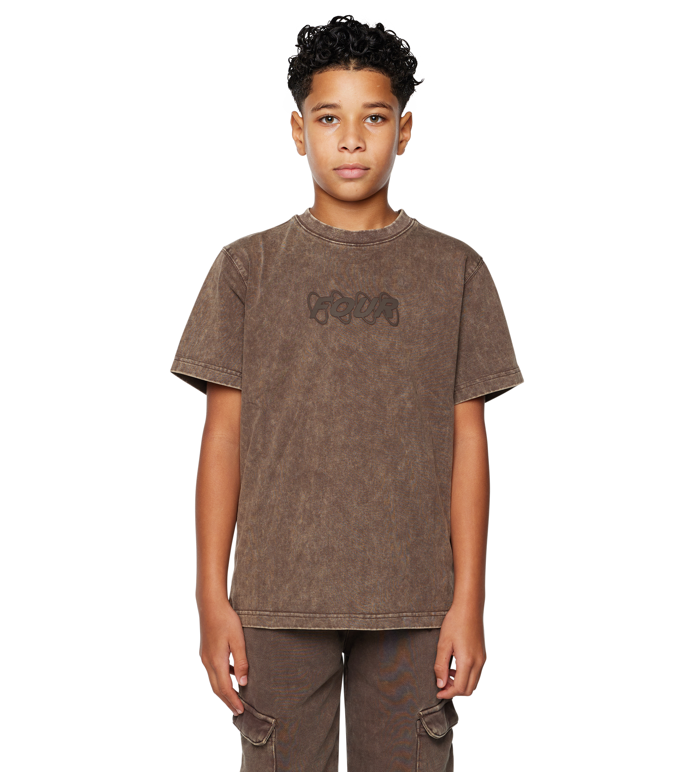 Circles Boxy T-Shirt Washed Brown
