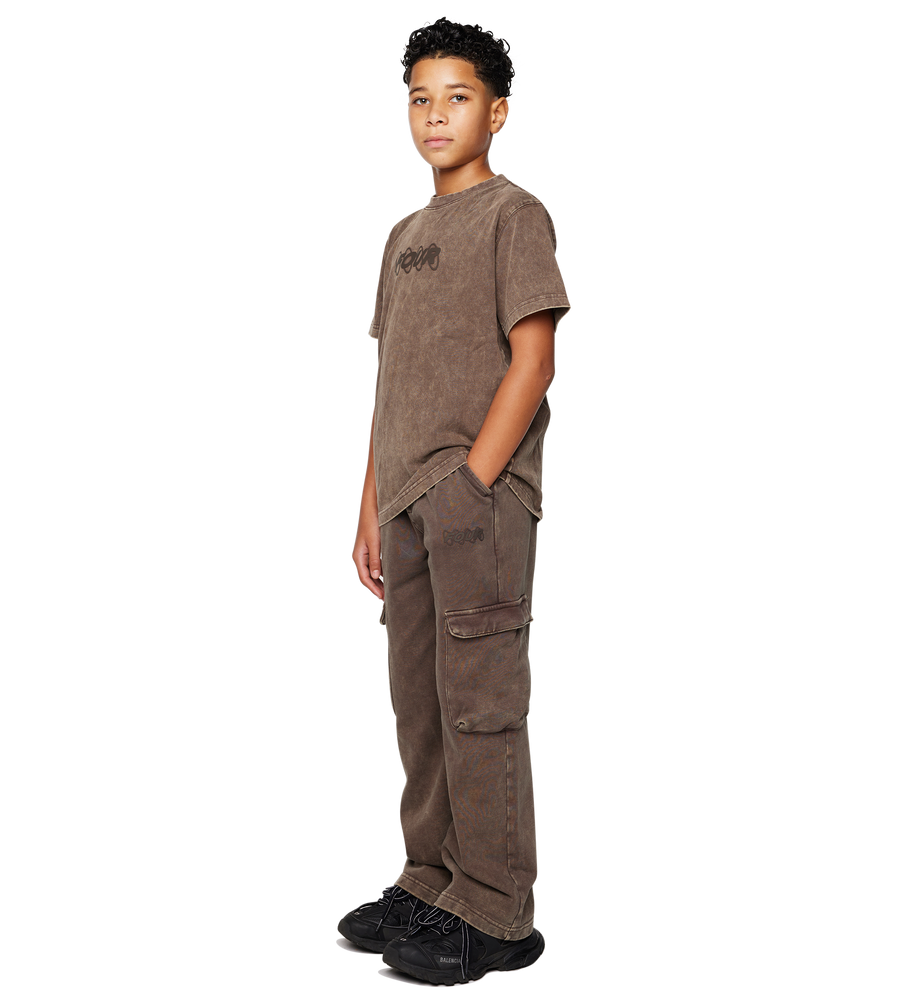 Circles Boxy T-Shirt Washed Brown