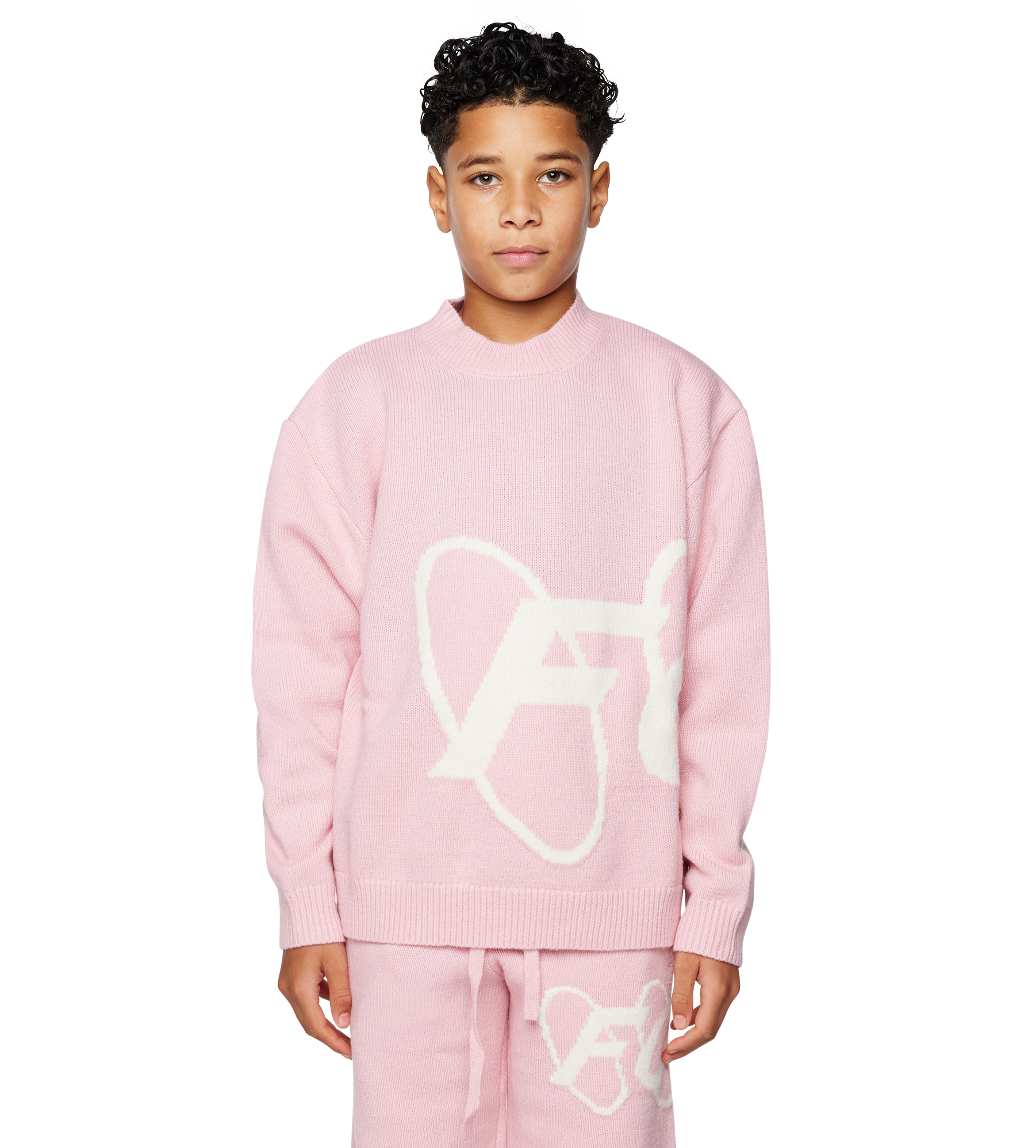 Big Circles Knitted Crewneck Soft Pink