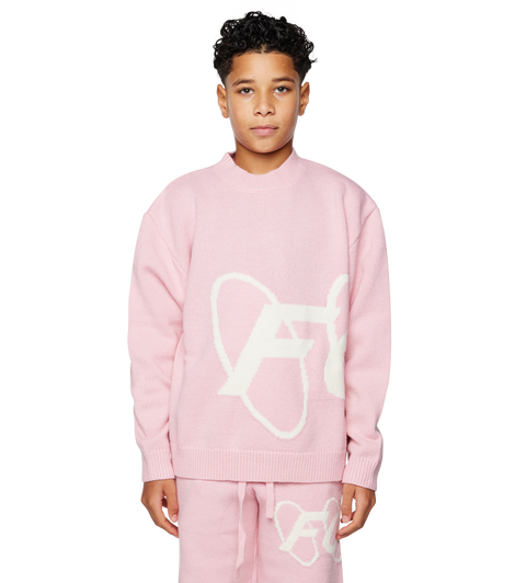 Big Circles Knitted Crewneck Soft Pink