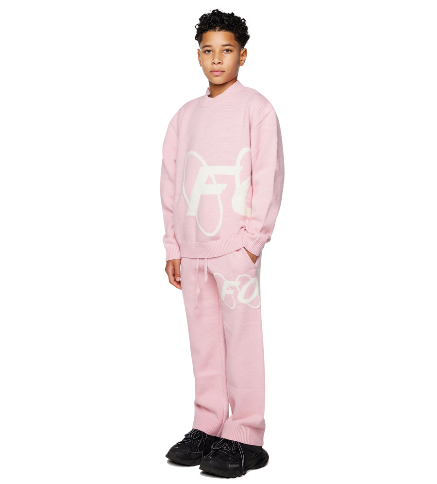 Big Circles Knitted Crewneck Soft Pink