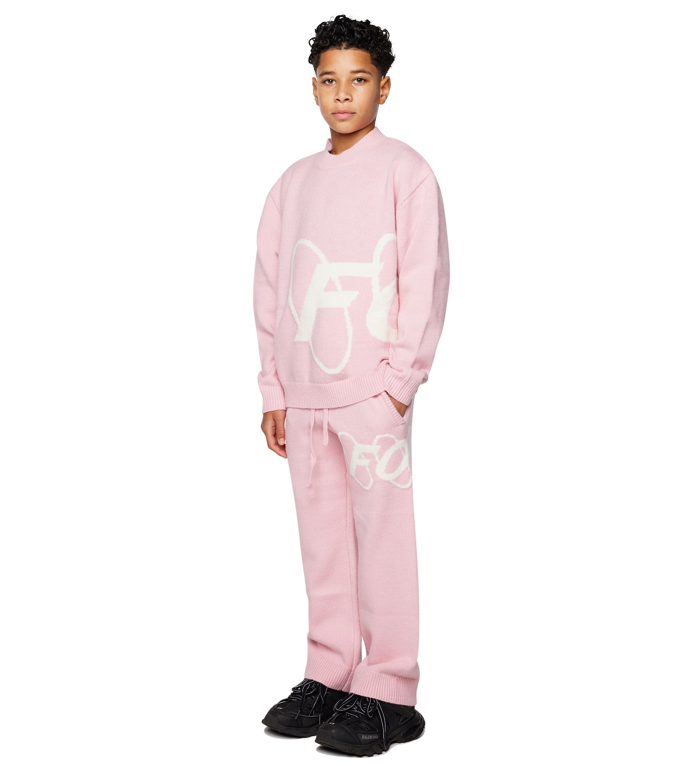 Big Circles Knitted Pants Soft Pink