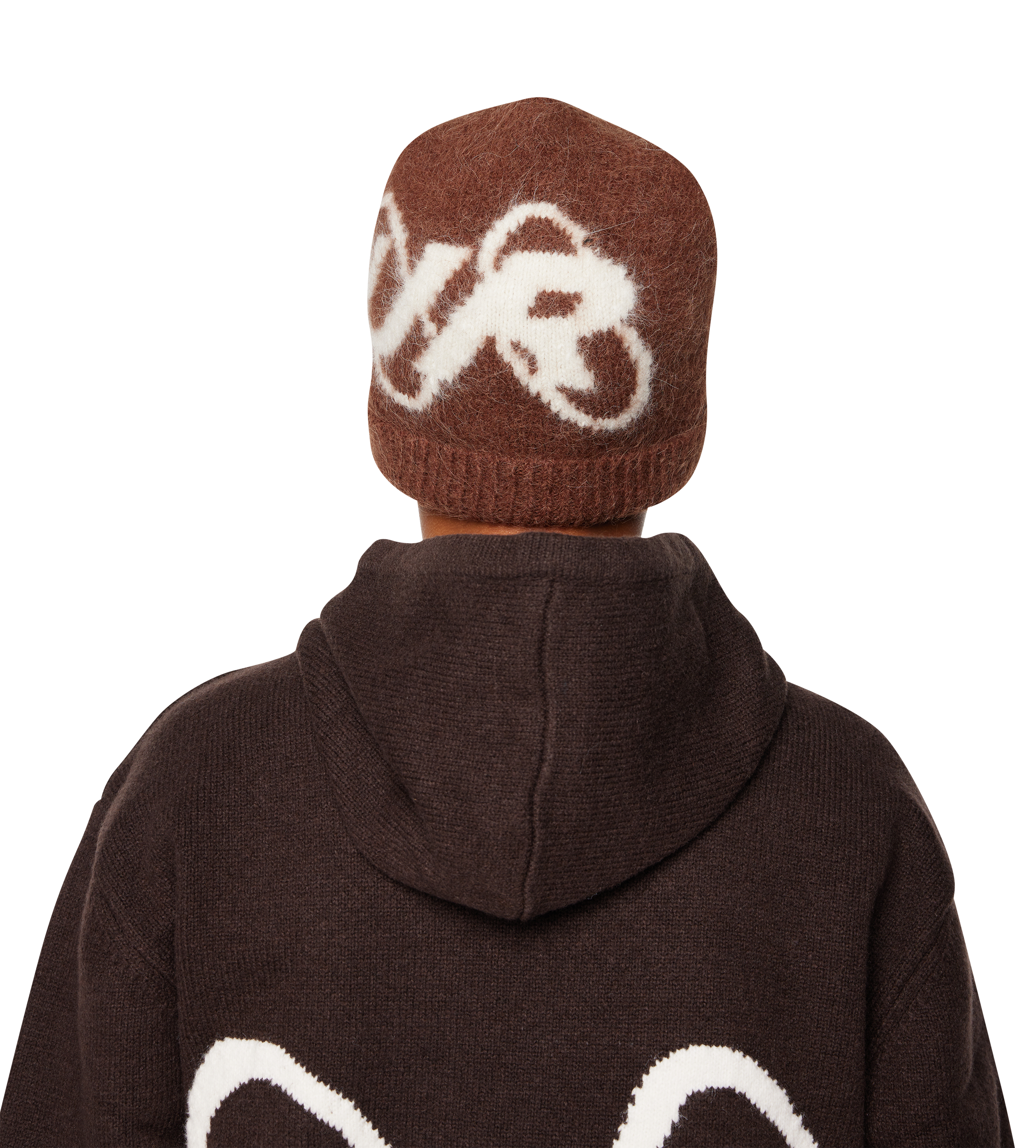 Big Circles Fluffy Beanie Brown