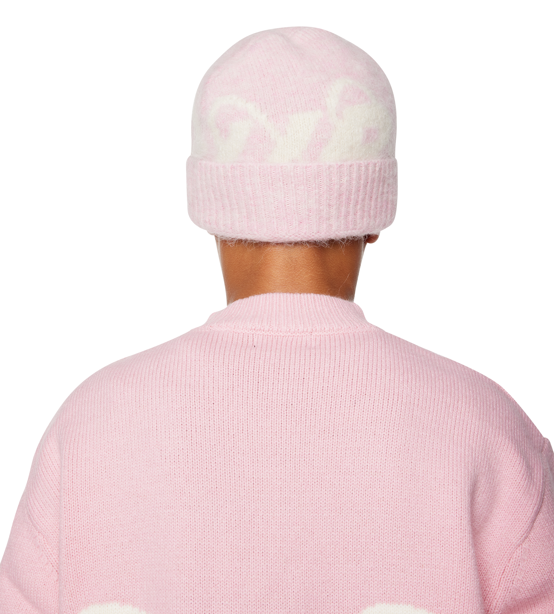 Big Circles Fluffy Beanie Soft Pink