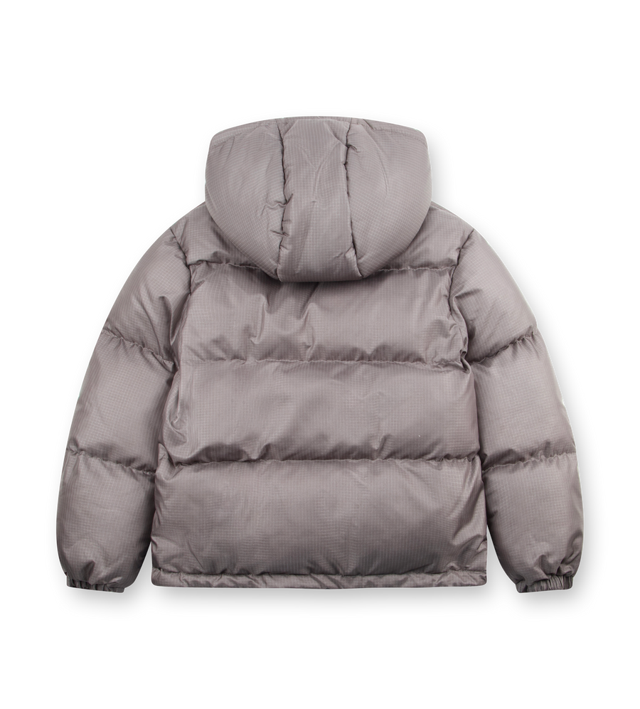 Off-White Ripstop Reflective Puffer Jacket in Dark Grey (Kids)